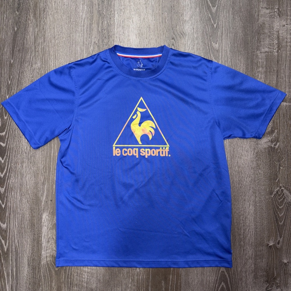 Le Coq Sportif Performance T Shirt ModeSens Men's Medium Logo Chest Blue